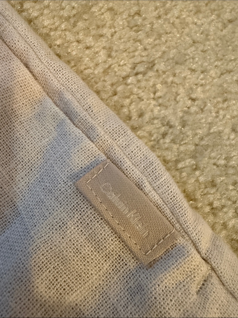 Calvin Klein Cream Linen Bermuda Shorts - Picture 7 of 11